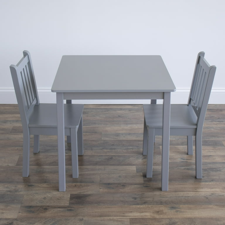 Humble Crew Camden Kids Wood Table and 2 Chairs Set Square Grey Walmart