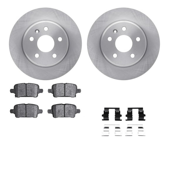 Dynamic Friction Company Rear Brake Rotors with 5000 Advanced Brake Pads includes Hardware 6512-47256
