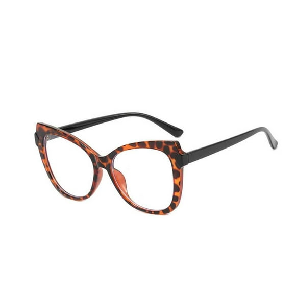 Fashion Cat's Eye Eyeglasses Lightweight Leopard Print Vintage Style Eye Protection Makeup-free Big Frame Glasses Street Snap Black leg
