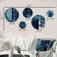 thumbnail image 4 of Designart "Retro Wildflowers In Shades Of Blue IV" Floral Metal Wall Art Set of 5 Piece, 4 of 5