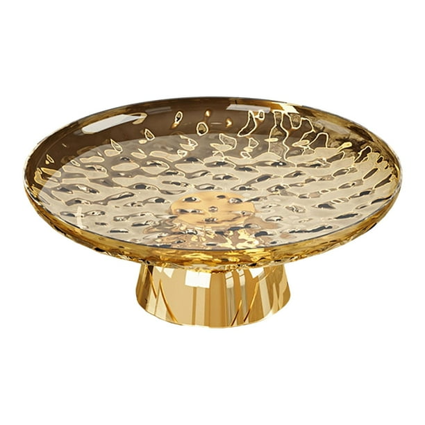 Frutero redondo con base, ideal para decorar mesa, cocina, encimera u oficina. Oro
