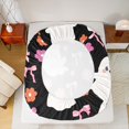 thumbnail image 5 of jejeloiu Cartoon Ghost Full Size Sheets,Colorful Flower Floral Bed Sheets,Pink Bowtie Bow Sheet Sets For Girls,Luxury Bedroom Decor,4 Pieces, 5 of 7