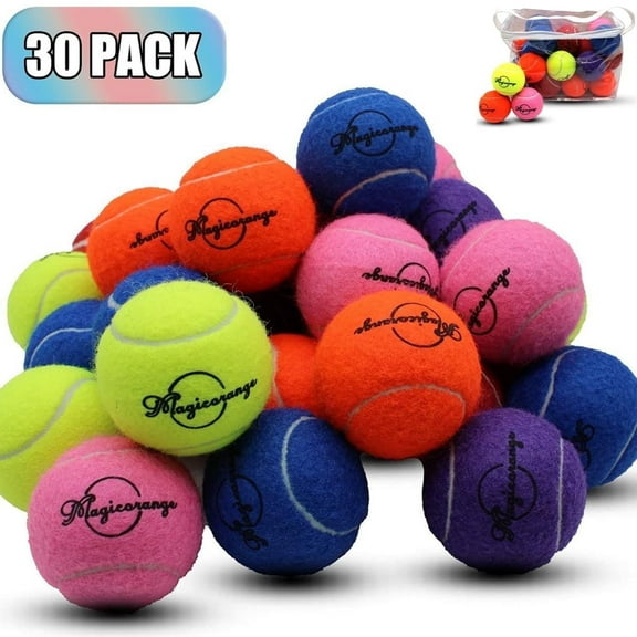 Magicorange Tennis Balls 30 Pack, 2.58 Inch Advanced Training Practice Balls for Beginner, Pet Dog Playing Balls (Multicolor)