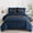 Navy Blue-King, variant on Burgundy Queen Size 7-Piece Geometric Stripe Bed-in-a-Bag Bedding Set