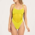 thumbnail image 2 of QHFBli Womens Scoop Neck Cut Out Front Lace Up Back High Cut Monokini One Piece Swimsuit, 2 of 9