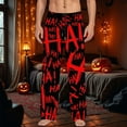 thumbnail image 2 of Yuncity Halloween Pajama Pants Men Hallowmas Print Casual Joggers Elastic Waist Soft Comfortable Drawstring Trousers for Everyday Wear Pjs Pants Black Xxxl, 2 of 4