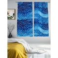 thumbnail image 3 of Abstract Sheer Curtains 72 Inches Long 2 Panels Blue Watercolor Wave White Point Light Filtering Semi Sheer Window Curtains Drapes for Bedroom Living Room 52"x72", 3 of 7