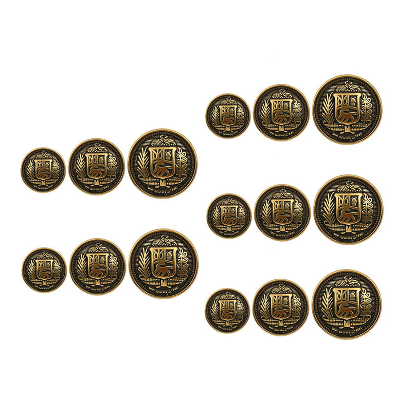  YaHoGa 10PCS 1 Inch (25mm) Antique Metal Buttons with Shank for  Blazers, Suits, Jackets (Antique Brass)