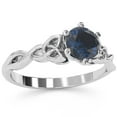 thumbnail image 2 of Celtic Trinity Knot Lab-Created Sapphire Engagement Ring In 14k White Gold, 2 of 6