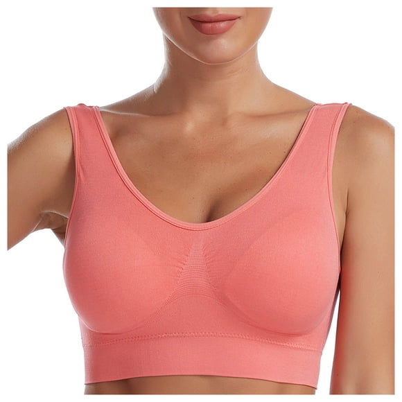 adviicd Maidenform Bras for Women Women's Wireless Bra, Full Coverage, Smoothing and Comfortable(Watermelon Red,XL)