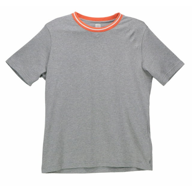 Eleventy Men's Grey / Orange White Platinum Special Collection Cotton T-Shirt Graphic - L