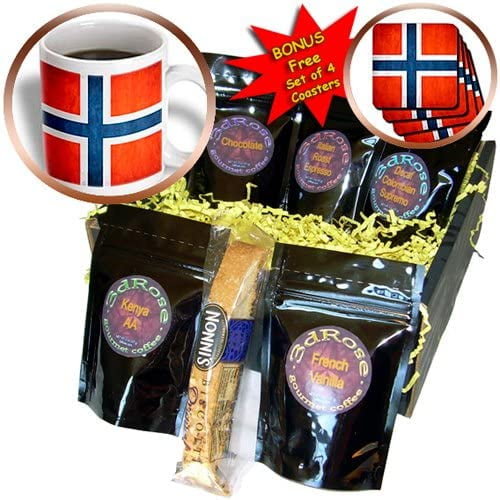 3dRose Norway Flag Coffee Gift Basket, Multi