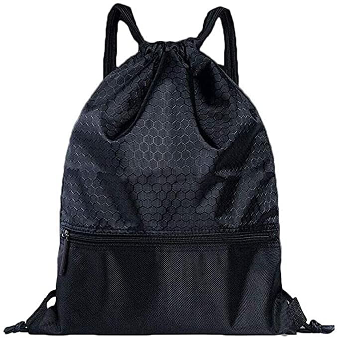 Unisex String Drawstring Pack Cinch Sack Gym Tote School Sport Travel Swim Bag 