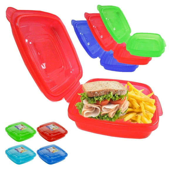 4 Pack Food Storage Containers Microwavable Reusable Box Meal Prep BPA Free Bowl