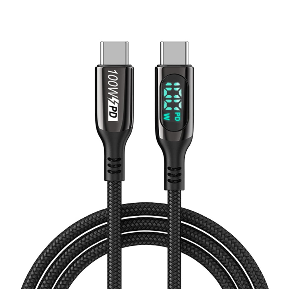 CHIPOFY - Cable USB C, pantalla LED E-Marker con visualización de potencia,  cable tipo C de carga rápida para transmisión de datos de 480 Mbps, 6.6