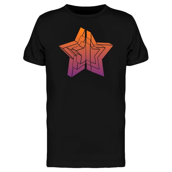 Cool 3D Star in sunset colors Men's T-shirt