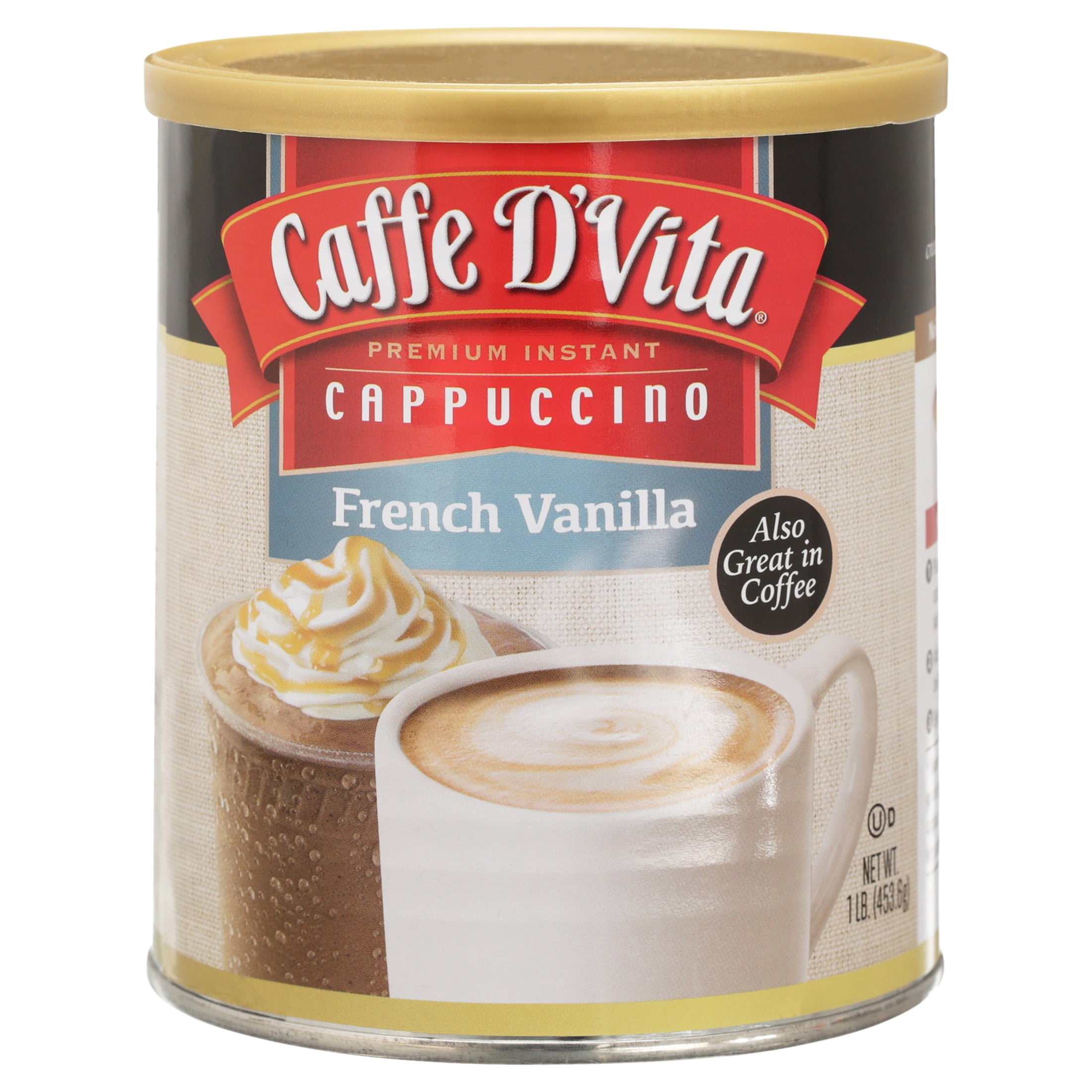 (6 pack) Caffe D'Vita Instant Cappuccino, French Vanilla, 16 Oz, 1 Ct