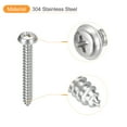 thumbnail image 4 of ST5x35x10mm Phillips Pan Head Self-tapping Screw with Washer, 50pack 304 Stainless Steel Wood Screw (Silver), 4 of 6