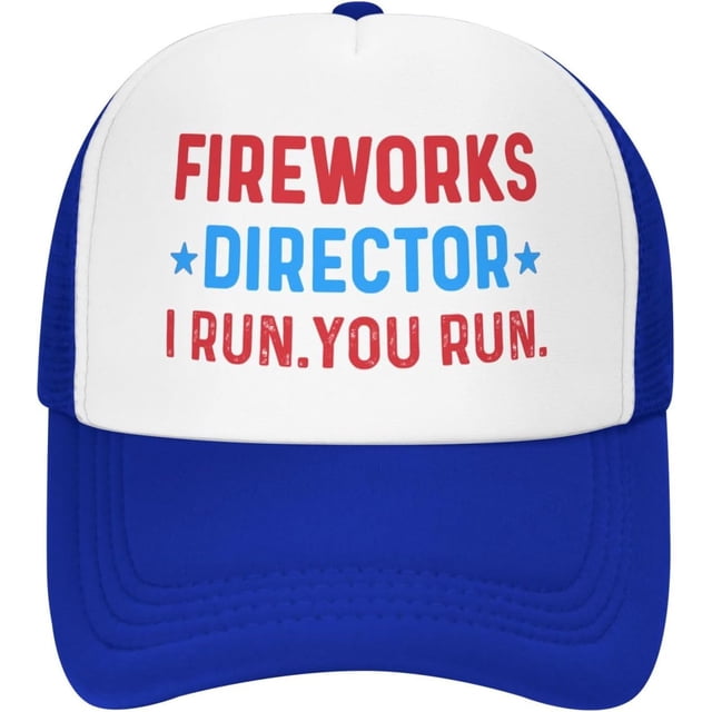 Fireworks Director I Run You Run Trucker Hat for Men Baseball Caps Adjustable Hats