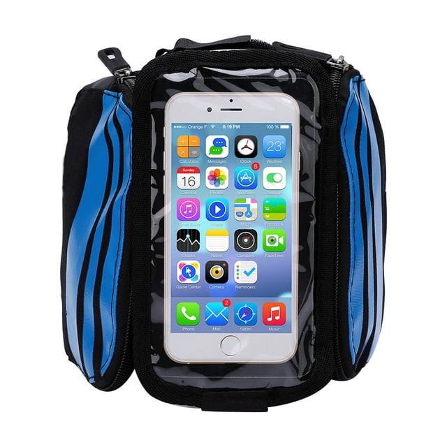 Bolsa para tubo delantero, alforja para cuadro de ciclismo, bolsa para tubo delantero para bicicleta doble, bolsa para teléfono para bicicleta, uso conveniente