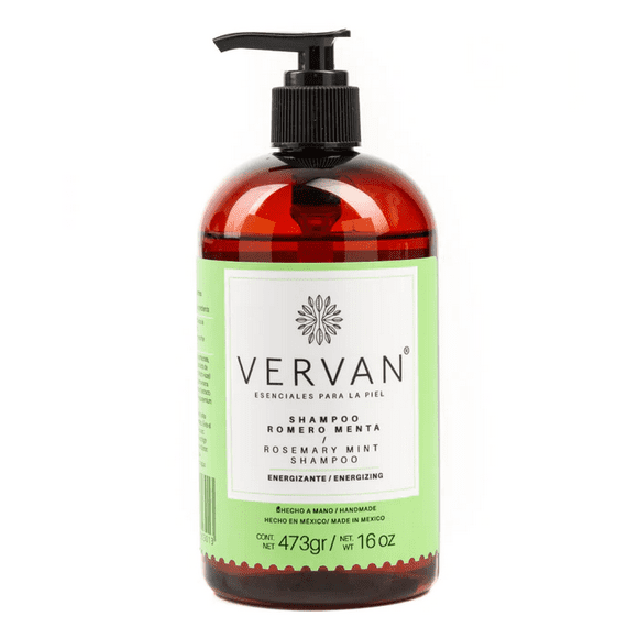 Shampoo Para Cabello. Natural De Romero Y Menta Natural VERVAN Herbal