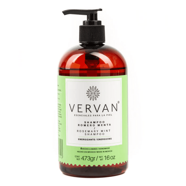 Shampoo Para Cabello. Natural De Romero Y Menta Natural VERVAN Herbal