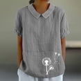 thumbnail image 2 of Yuzhih Shirts for Women Summer V-Neck Plus Size Comfy Tops Short Sleeve Printed Casual Loose Blouses, 2 of 4