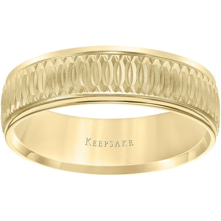 Keepsake Cathedral 10kt Yellow Gold Engraved Band, 6mm