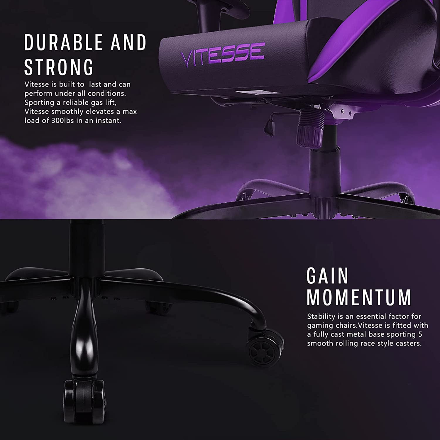 BOSSIN gaming chair, 2024 Racing style gamer chair for teens,Comfortable High Back game chair,Lumbar Support and Headrest Computer Desk Chair with Height Adjustable Swivel Office Chair