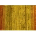 thumbnail image 1 of Ahgly Company Indoor Rectangle Abstract Yellow Contemporary Area Rugs, 2' x 5', 1 of 4