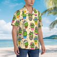 thumbnail image 3 of Susaid Cute Cartoon Cactus Print Short Sleeve Shirts Button Down Casual Shirts Summer Beach Aloha Button Down Short Sleeve for Men ,Small, 3 of 7