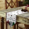 thumbnail image 3 of Table Runner Dresser Scarves Christmas Grid Dot Xmas Tree Cotton Linen Burlap Table Cover Holly Snowflake Leaves Vine Table Runners for Family Kitchen Dining Holiday Party Banquet Decor, 3 of 5