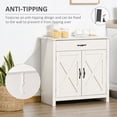 thumbnail image 5 of HOMCOM 32" Farmhouse Barn Door Style Sideboard, Buffet Cabinet, Coffee Bar for Kitchen, Living Room or Entryway, White Wash, 5 of 9
