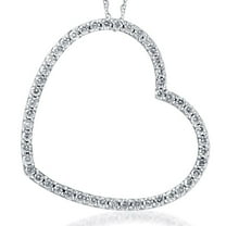 Pompeii 2ct Heart Shaped HUGE Diamond Pendant Necklace 10k White Gold (G/H,I2-I3)