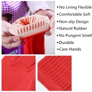 FCTTD Rubber Cleaning Gloves Kitchen Dishwashing Glove 3-Pairs,Waterproof Reuseable.(Medium)