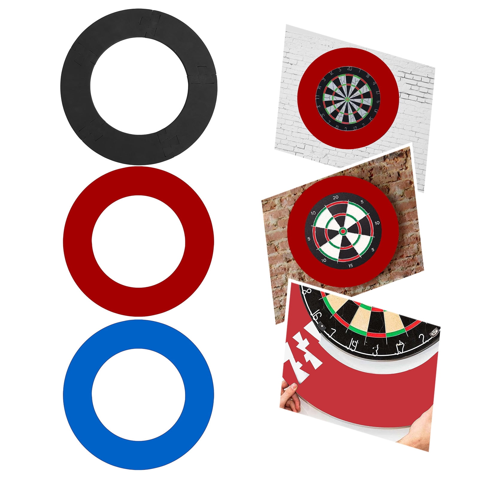 FEAMOS Round Darts Board Surround Rings Dartboards Wall Protector Wall Protections Dartboards Backboard for Homes Playrooms