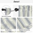 thumbnail image 5 of Blue Stripe Kitchen Curtains, Modern Farmhouse Geometric Retro Striped Light Filtering Window Curtain Panels, 2Pcs Rod Pocket Window Treatments Set for Living Room Bathroom Bedroom 42x63 Inches, 5 of 9