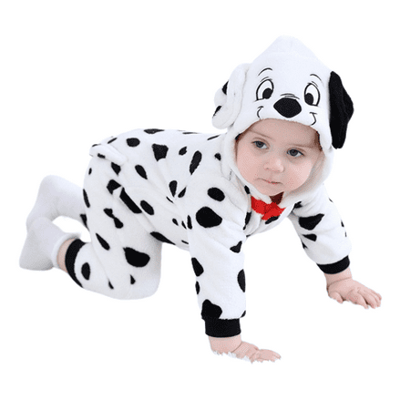 

Mikrdoo Baby Clothes Baby Romper Flannel Spotty Dog Single-layer Romper One Piece Hooded Bodysuit White 24-30 Months