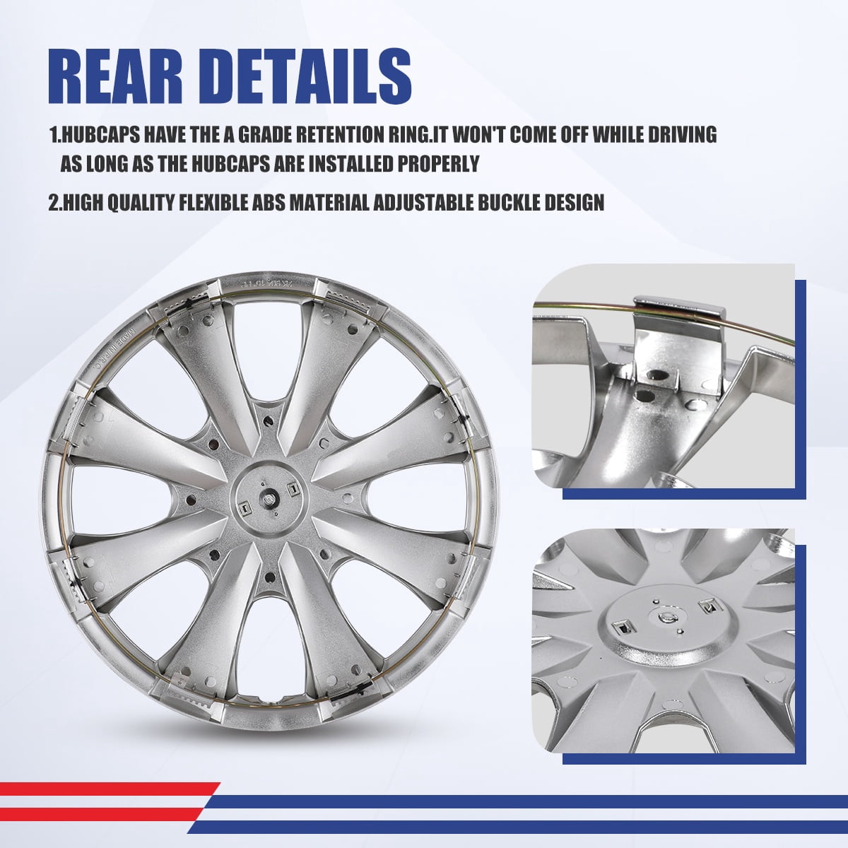 15" Set Of 4 Hubcaps Wheel Rims Cover for 2009-2019 TOYOTA COROLLA Compatible With Steel Wheels Snap On Installation(15-Inch,CHROME)