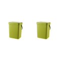 thumbnail image 1 of Naiovety Cubo de basura Cubo de basura Cesto de basura Accesorios para el hogar Puerta de ahorro de espacio Baño Reciclaje Cubos de basura Verde 3L 2piezas, 1 of 6