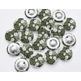 thumbnail image 4 of IBA Indianbeautifulart Green 2 Holes Canvas Round Buttons For Sewing 1 Inch Floral Texture Shirting Printed Handmade Decorative Buttons Pack Of 50, 4 of 7