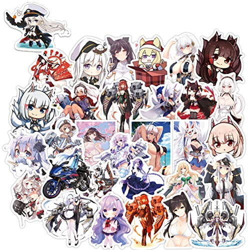 WOCOCO Stickers for Azur Lane Stickers Style, Anime Stickers, Vinyl Stickers  for Hydro Flask Laptop Water Bottle, Waterproof, Sun Protection, No Residue  Removal (50 pcs) 