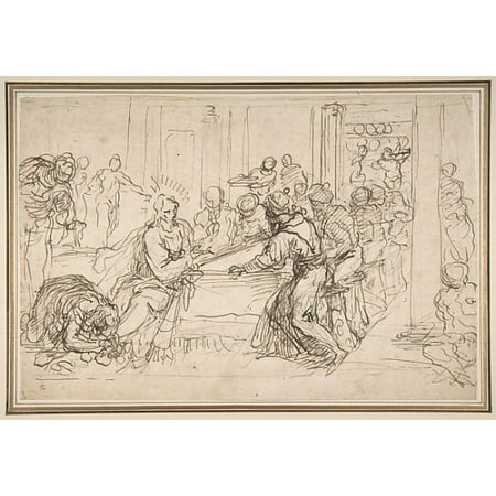 - Penitent Woman Anointing the Feet of Christ at the Table of Simon the Pharisee Poster Print by Jacopo Palma the Younger (Italian Venice ca 1548 “1628 Venice) (18 x 24)