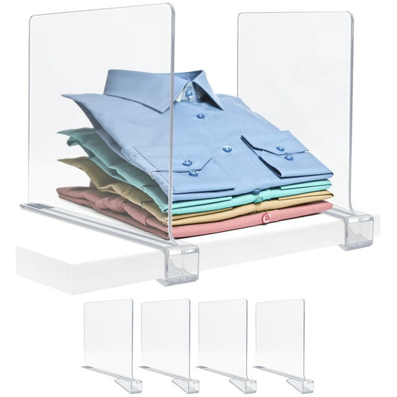 Sorbus Acrylic Shelf Dividers for Shelves- 4 Pack
