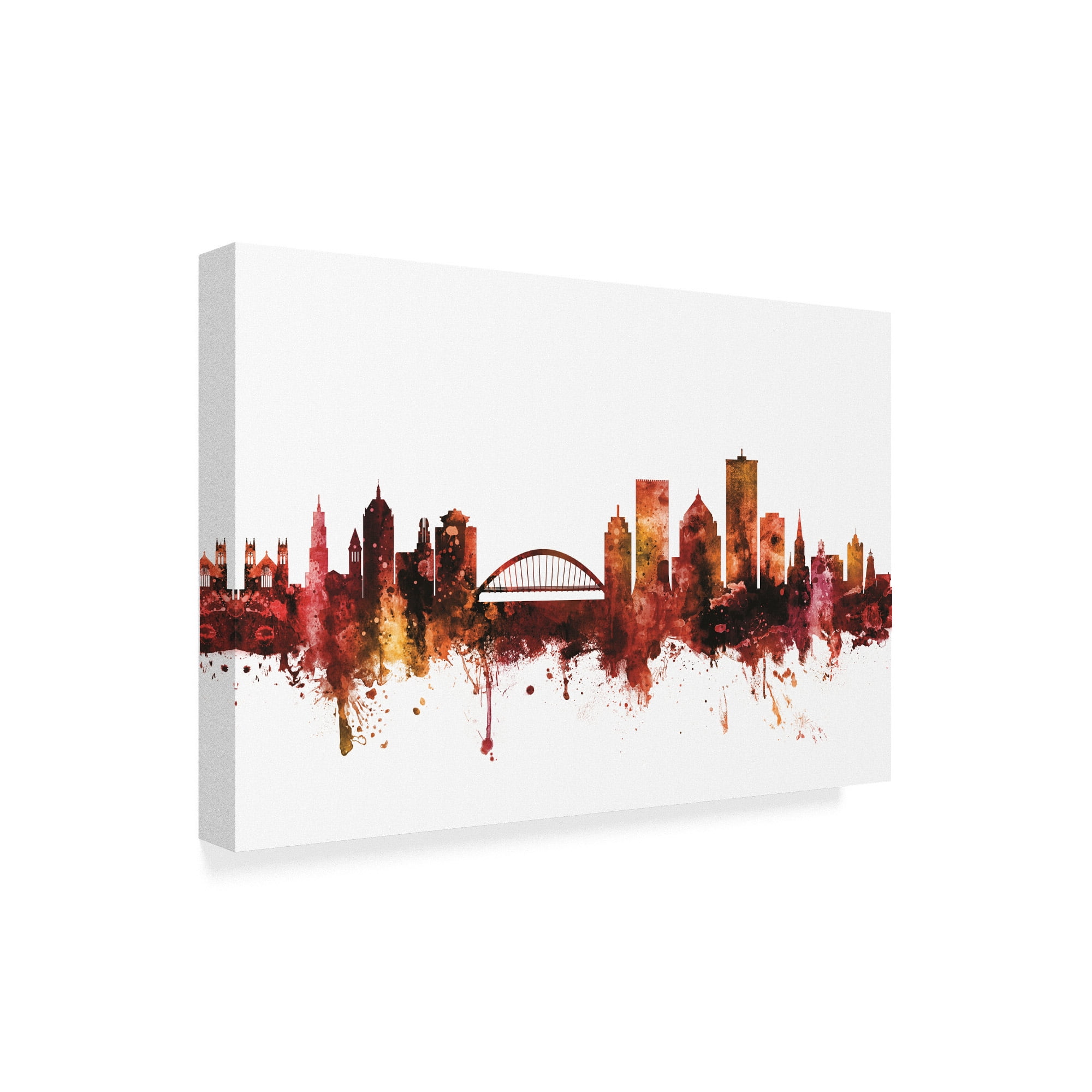 Trademark Fine Art 'Rochester New York Skyline Red' Canvas Art by Michael Tompsett