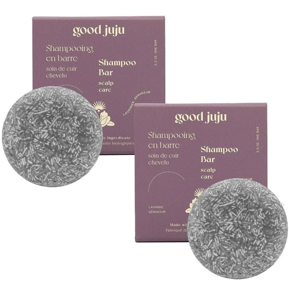 Good Juju Scalp Care Shampoo Bar for Itchy or Irritated Scalp | Made in Canada with Natural & Certified Organic Ingredients | Lavender + Geranium Calming Scent