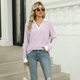 thumbnail image 5 of IWEMEK Womens Top Comfy Henley Neck Knit Polo Tees Long Sleeve Casual Trendy Tunics Shirts Fashion Chic Cute Pullover, 5 of 7