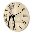 thumbnail image 3 of Designart 'Cute Girl By The Tour Paris Eiffel Tower' Children'S Art Wood Wall Clock, 3 of 5