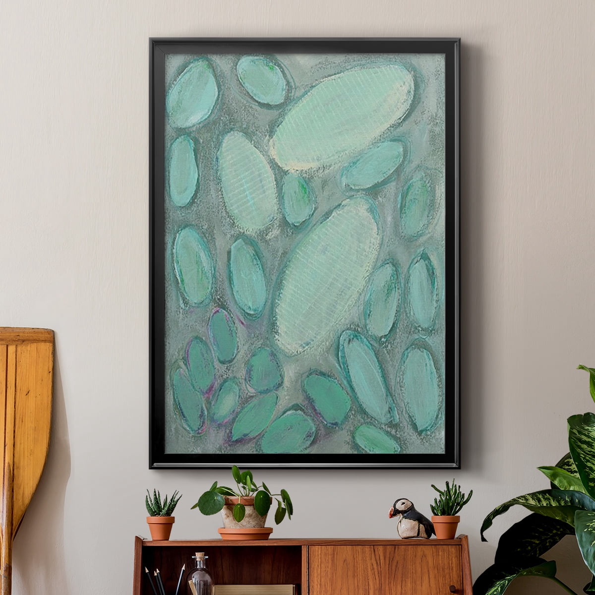 Blue Orbs II Premium Framed Print, in Gold, Black, or Silver - Ready to Hang