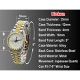 thumbnail image 4 of Blekon Unisex Adult Crystal Bling Watch - Iced-Out Oblong Design, Quartz Analog Timepiece, 4 of 5